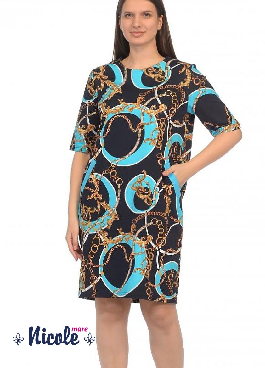 Платье женское - 59 бирюзовый - Nicole Collection